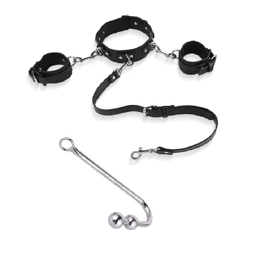 Cuffs Collar with Beaded Hook 5334 and Anal Elegant 1020